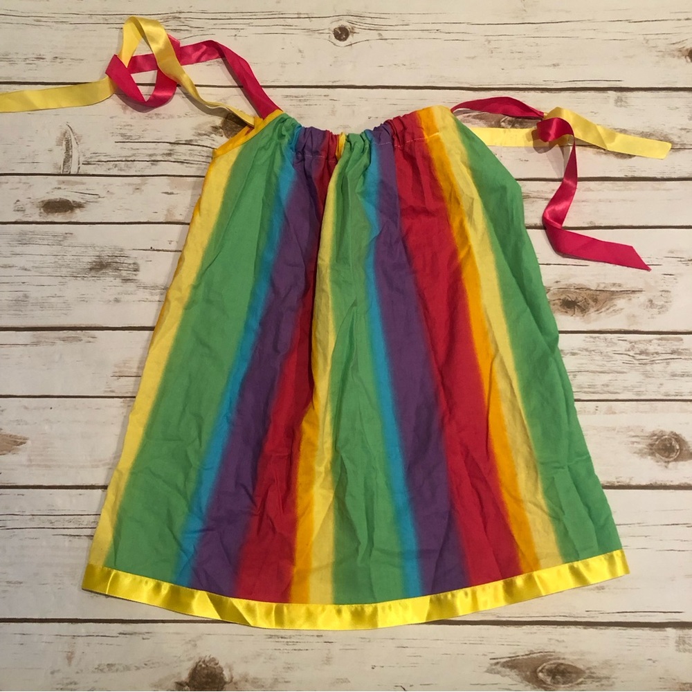 Cozy bug rainbow pillowcase dress